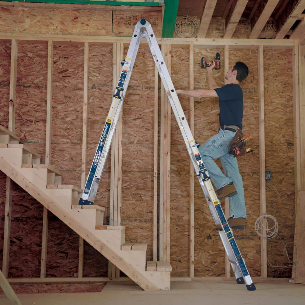 Werner 22ft Reach Height Multi-position Ladder, 375lb Load Capacity