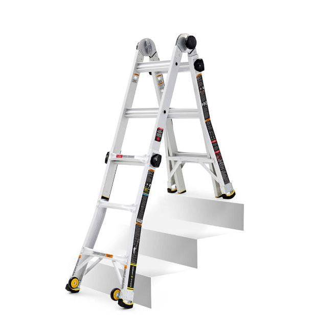 18 FT. REACH MPX ALUMINUM MULTI-POSITION LADDER WITH WHEELS, 375 LBS. LOAD CAPAC